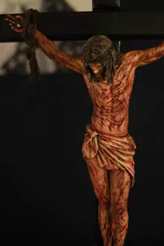 CRUCIFIXO 90 CM PAIXÃO DE CRISTO CHAGAS ULTRA REALISTAS PAREDE na internet