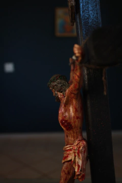 CRUCIFIXO BARROCO CHAGAS REALISTAS 40 CM/42CM/45CM/48 CM/50CM MESA - loja online