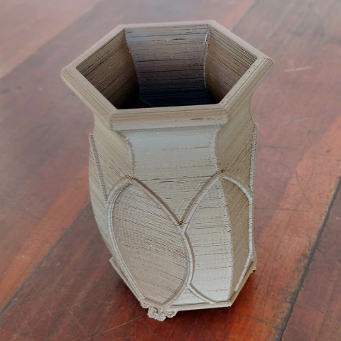 Vaso Kengai Hexagonal 8 x 12cm Leaf