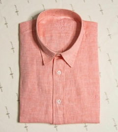 CAMISA DE LINO SALMON