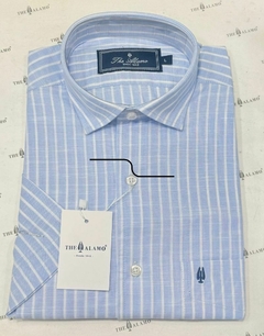 CAMISA LiNO MANGA CORTA RAYADA