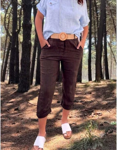 Pantalon Lino Cigarette - Flordeundia