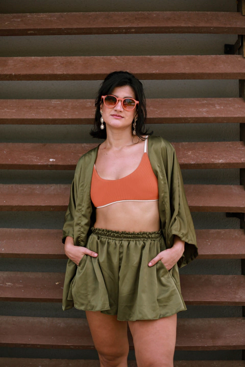 Kimono da Flor Verde