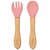 Kit Talheres Silicone e Bambú Rosa - Buba
