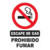 ESCAPE DE GAS PROHIBIDO FUMAR 50X70 CM CORRUGADO