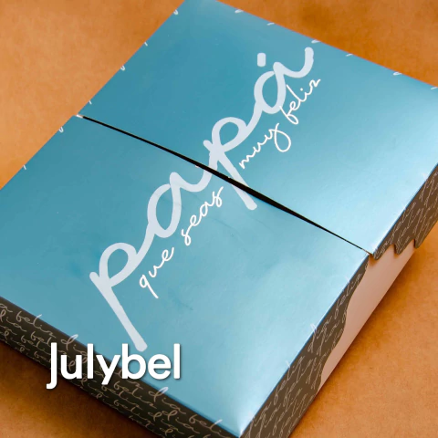 Caja mesa 30x25x8cm Celeste Gold - comprar online