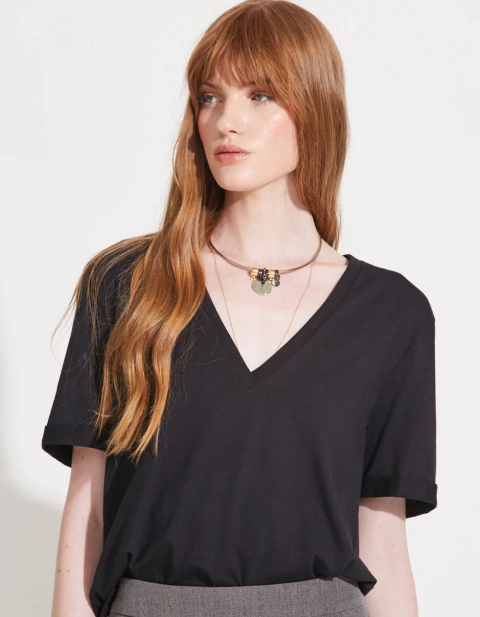 CAMISETA DECOTE V PIMA - J.CHERMANN