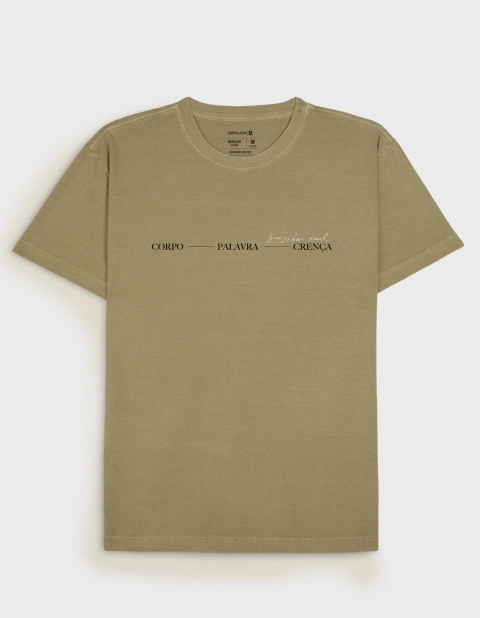 T-SHIRT STONE CORPO PALAVRA CRENÇA MARROM - OSKLEN