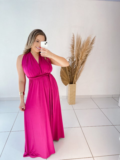 Vestido multiformas - fúcsia