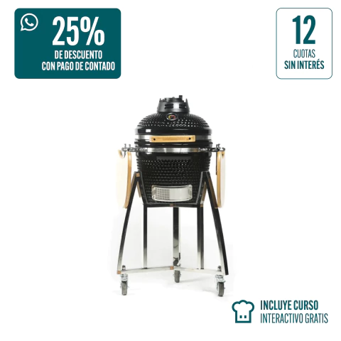 Kamado Argentino Asador Pampero 16" Negro - comprar online