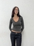 V NECK TEE - GRAFITO