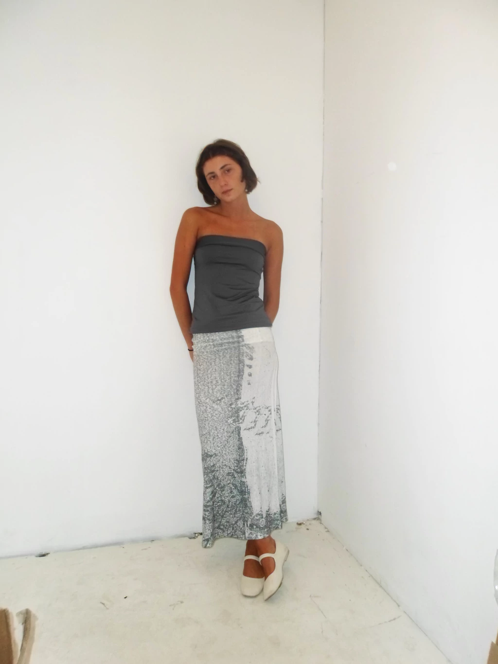 Strapless Top - Gray thumbnail 3