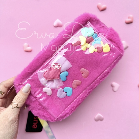 Necessaire Peludinha Coração