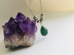 Collar CORA Cuarzo Verde Gota - comprar online
