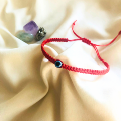 Pulsera Roja tejida con Ojo Turco