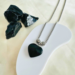 Collar Corazón Mediano de Obsidiana en internet