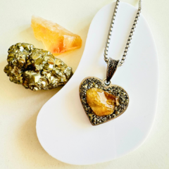 Corazón Combinado PIRITA Y CITRINO - comprar online