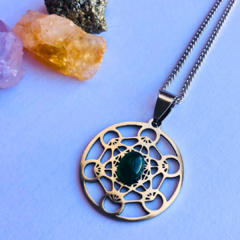 Collar METATRON con Ágata Verde