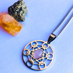 Collar METATRON con Cuarzo Rosa