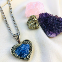 Corazón Combinado Sodalita + Pirita