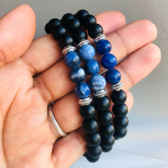 Pulsera Obsidiana y Sodalita 8mm