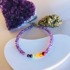 Pulsera AMATISTA 7 CHAKRAS 4 MM