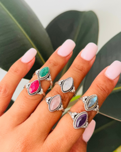 Anillo de Plata 925 de Cuarzo Rosa