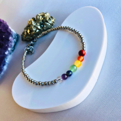 Pulsera ACERO QUIRÚRGICO 7 CHAKRAS 4 MM