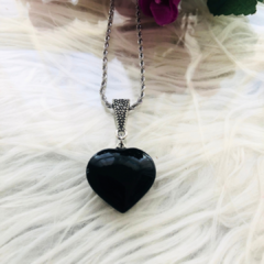 Collar Corazón Grande de Obsidiana