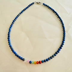 Gargantilla Lapislázuli 7 chakras 4 mm