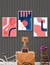 Quadros Decorativos Trio Geometrico Abstrato Colorido Kit 3 Telas na internet
