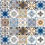 Papel de Parede Azulejo Portugues Azul e Amarelo PP0133 - comprar online