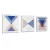 Quadros Decorativos Geometrico Tons Azul e Rosa Kit 3 Telas