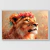 Quadro Decorativo Leoa com Flores na internet