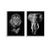 Quadro Decorativo Animais Leão e Elefante Preto e Branco - Kit 2 Telas na internet