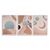 Quadros Decorativos Luas Rose Abstrato Sala Kit 3 Telas - comprar online