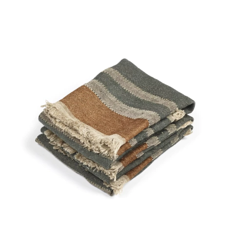 Throw Winter Striped Forest Green 110 x 180 - comprar online