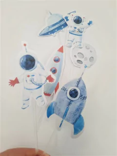 Pinches para Muffins Astronauta x 6 unidades - comprar online