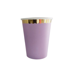 Vasos Pastel con borde dorado - comprar online