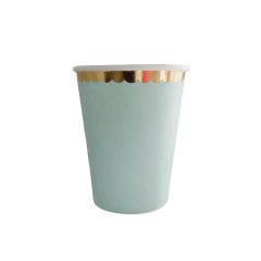 Vasos Pastel con borde dorado - tienda online