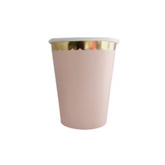 Vasos Pastel con borde dorado en internet