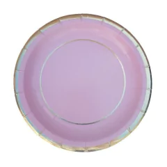 Plato Pastel con borde dorado x 10un (Surtido) en internet