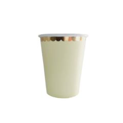 Vasos Pastel con borde dorado
