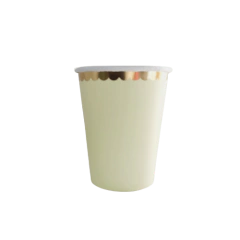 Vasos Pastel con borde dorado