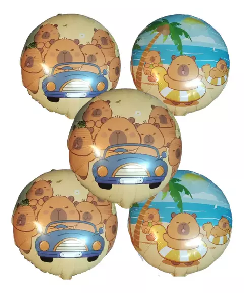Globos Capibara Carpincho Metalizados 45cm