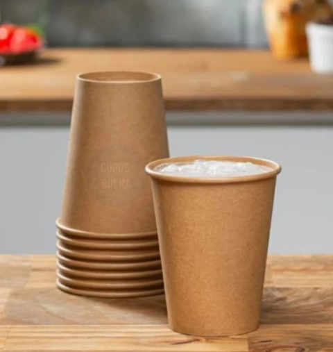 500 Copos de Papel Kraft para Café - bebida quente e fria on internet