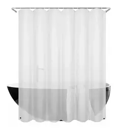 Combo Cortina De Baño diseño Antihongos + protector + ganchos Acero Inoxidable - comprar online