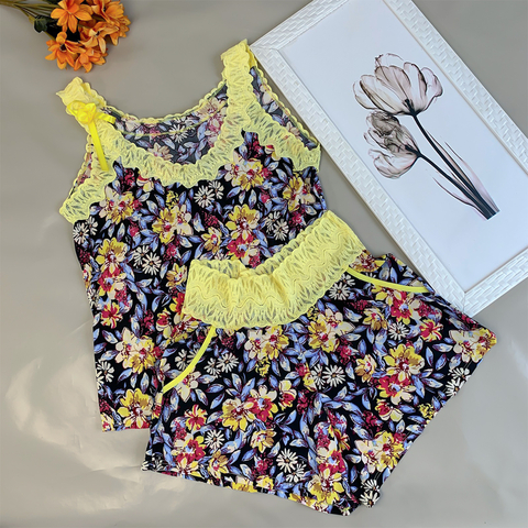 Pijama Short Doll Malha Fria - E107 Estampado