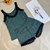 Pijama Short Doll Malha Fria - E106 Verde Militar