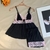 Pijama Short Doll Malha Fria - E92 Preto Bicolor